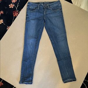 Skinny Mid-Rise Dark Blue Stretch Jeans - Women's